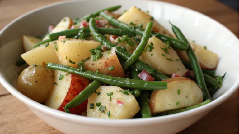 Salade tiède de pommes de terre et haricots verts - recette française