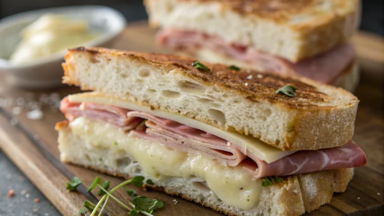 Sandwich fondant au jambon et au gruyère - recette française