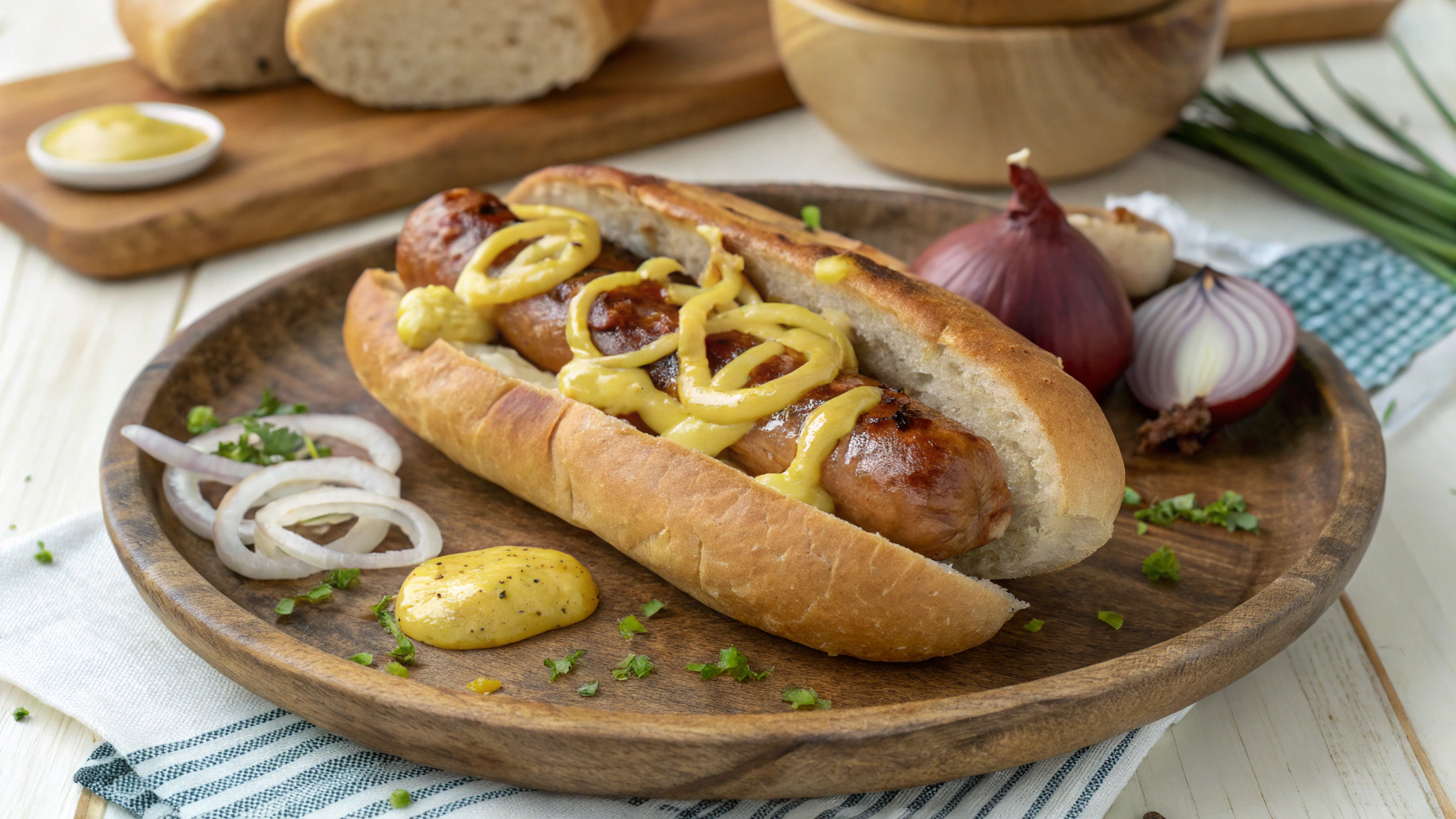 Saucisses à la moutarde et aux oignons - recette française