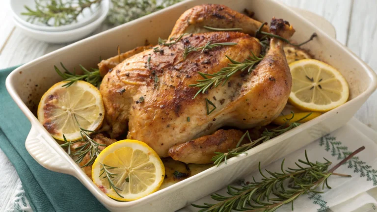 Savoureux poulet rôti au citron confit et herbes de Provence - recette française
