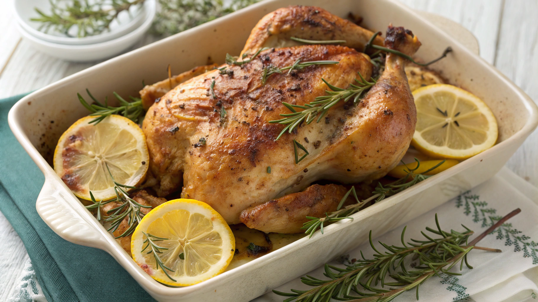 Savoureux poulet rôti au citron confit et herbes de Provence - instructions de préparation
