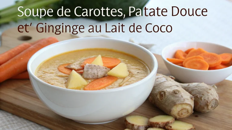Soupe de carottes, patate douce et gingembre au lait de coco - recette française