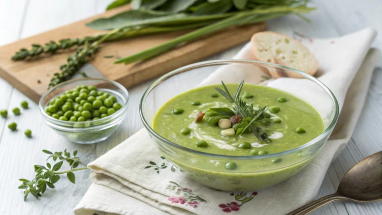 Soupe Pois Poireaux Sauge - recette française