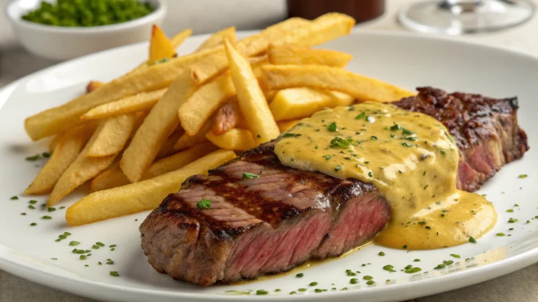 Steak frites sauce béarnaise - recette française