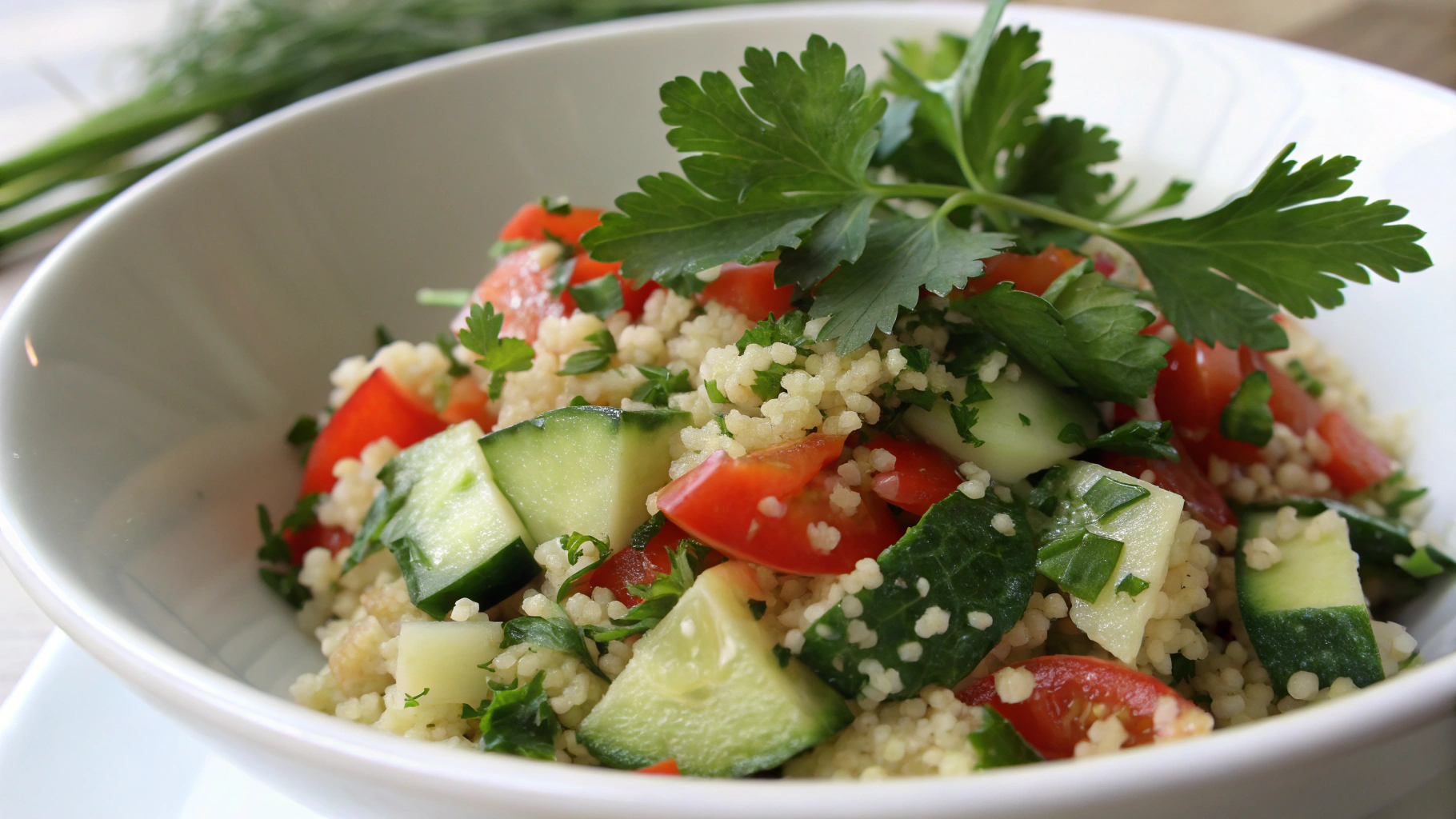 Taboulé au concombre et aux herbes fraîches - recette française