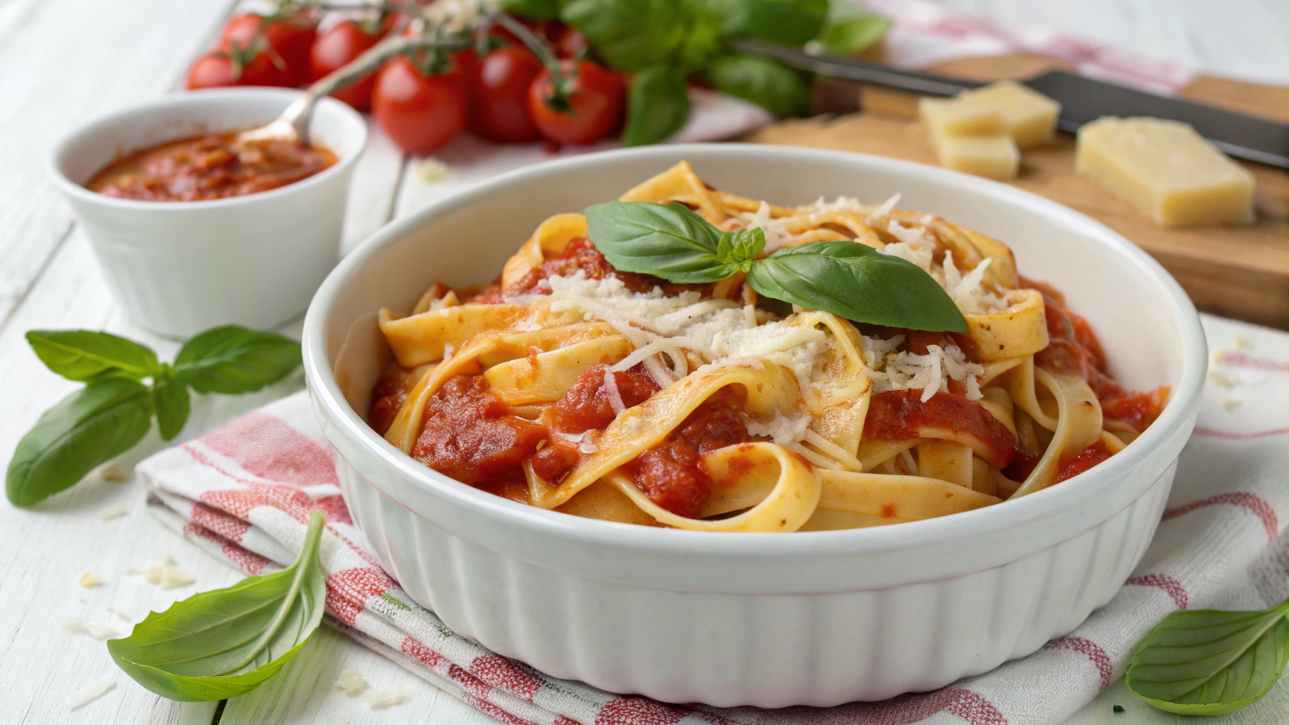 Tagliatelles à la Sauce Tomate Fromagère - instructions de préparation