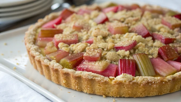 Tarte à la rhubarbe façon crumble - recette française