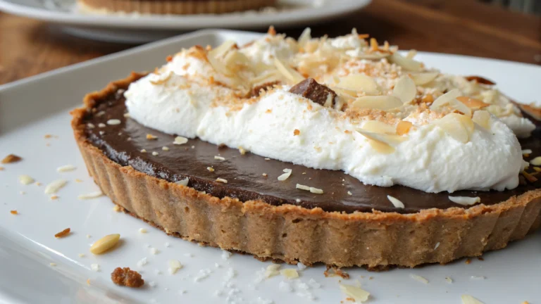 Tarte au chocolat et mousse à la noix de coco - recette française