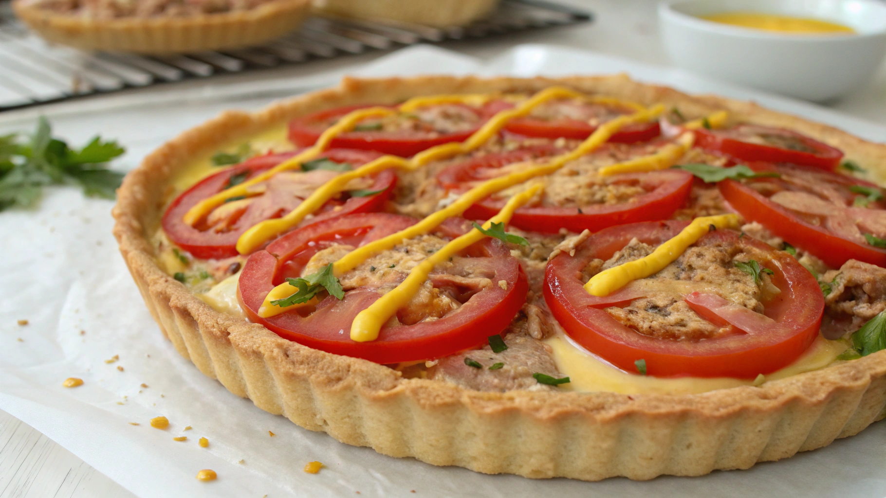 Tarte au Thon, Tomate et Moutarde - recette française