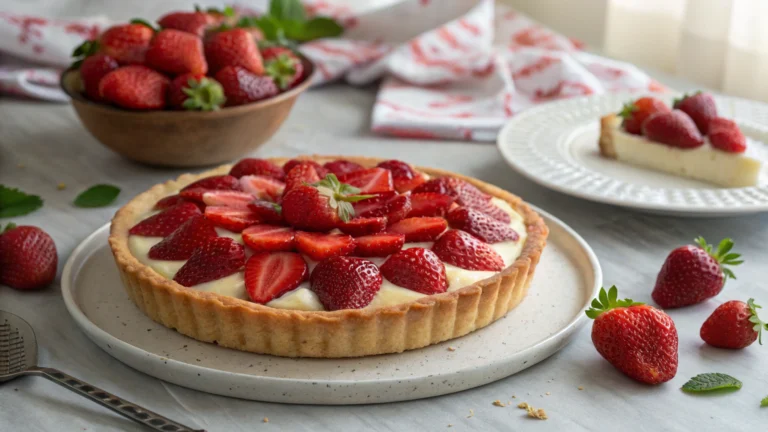 Tarte aux fraises et crème pâtissière légère - recette française