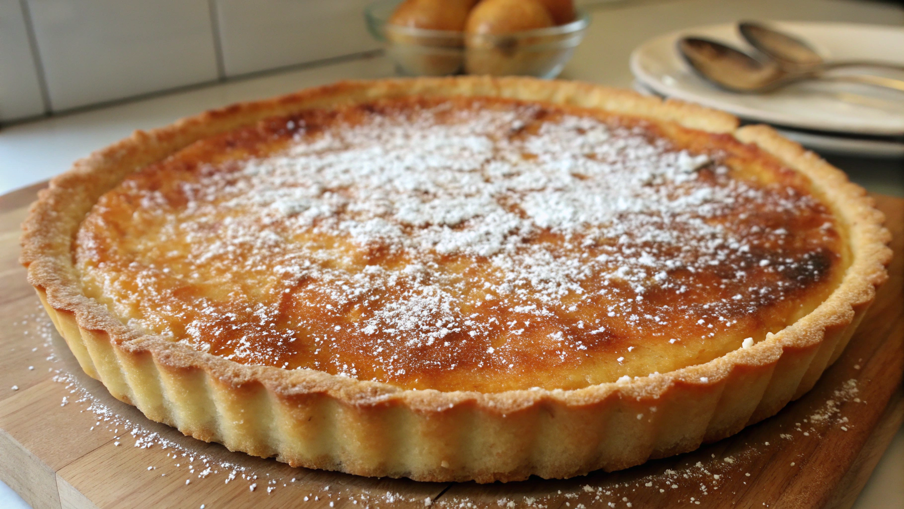 Tarte briochée au sucre - recette française
