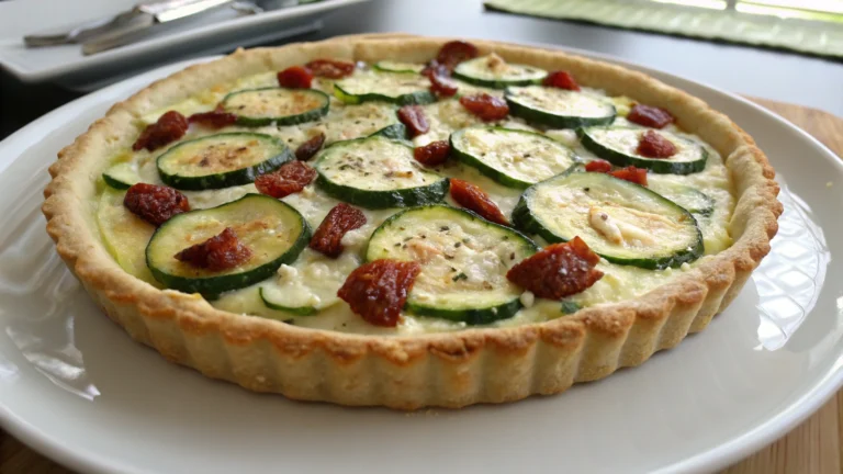 Tarte courgettes, ricotta et chorizo - recette française