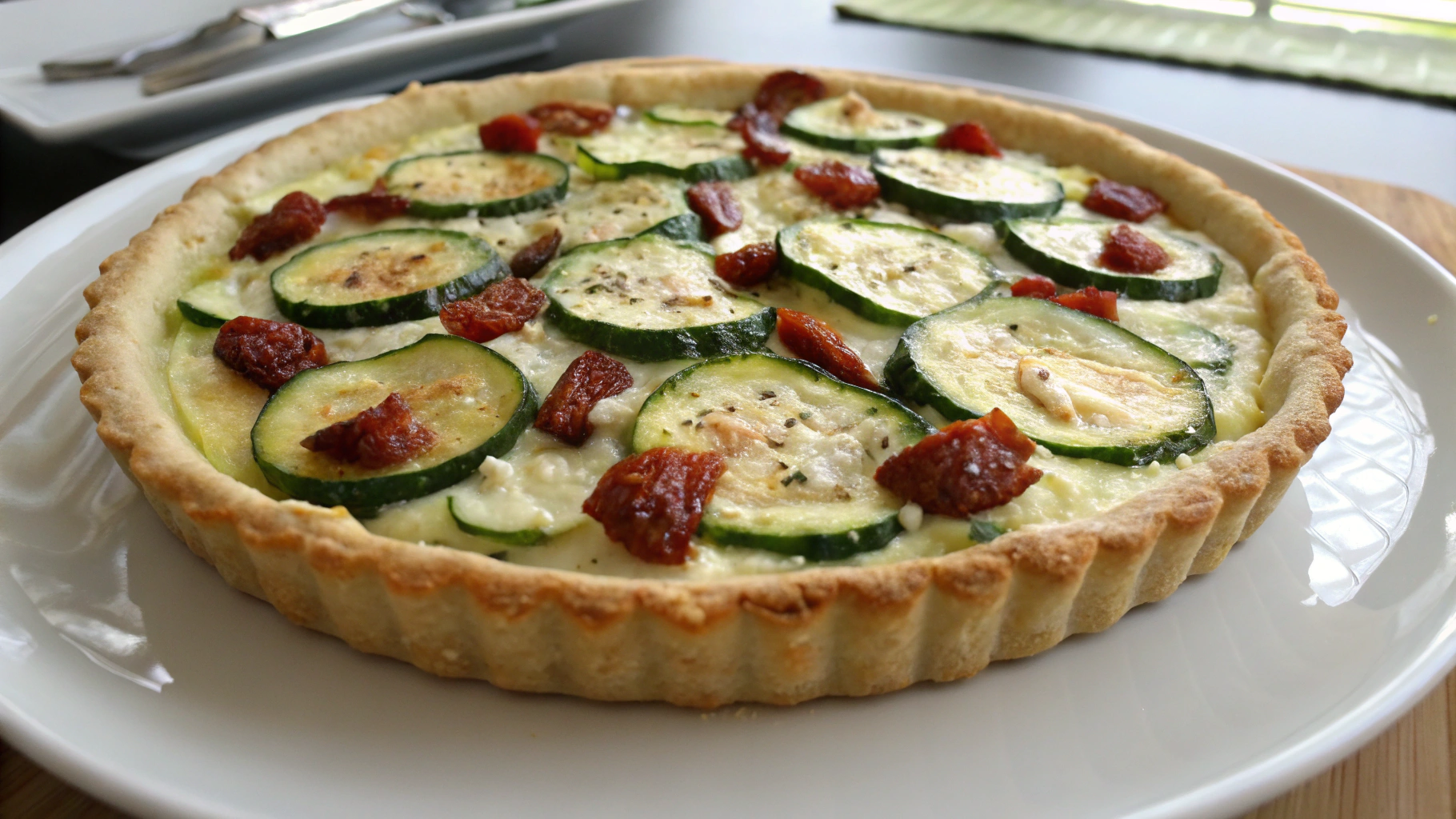 Tarte courgettes, ricotta et chorizo - recette française
