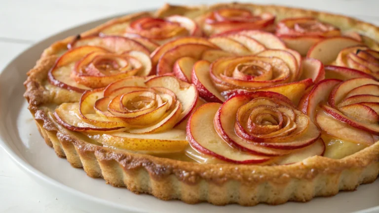 Tarte croustillante aux pommes en rosace - recette française