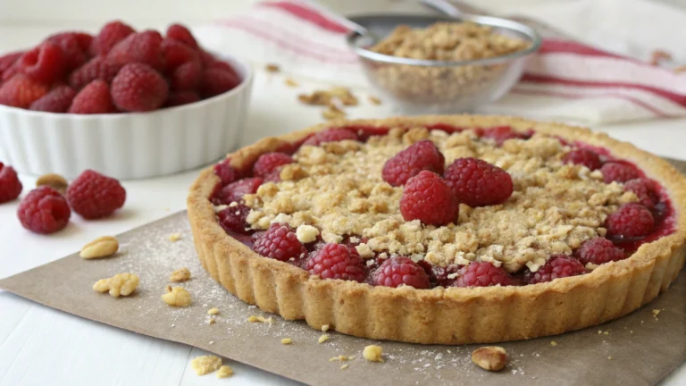 Tarte Crumble aux Framboises - recette française