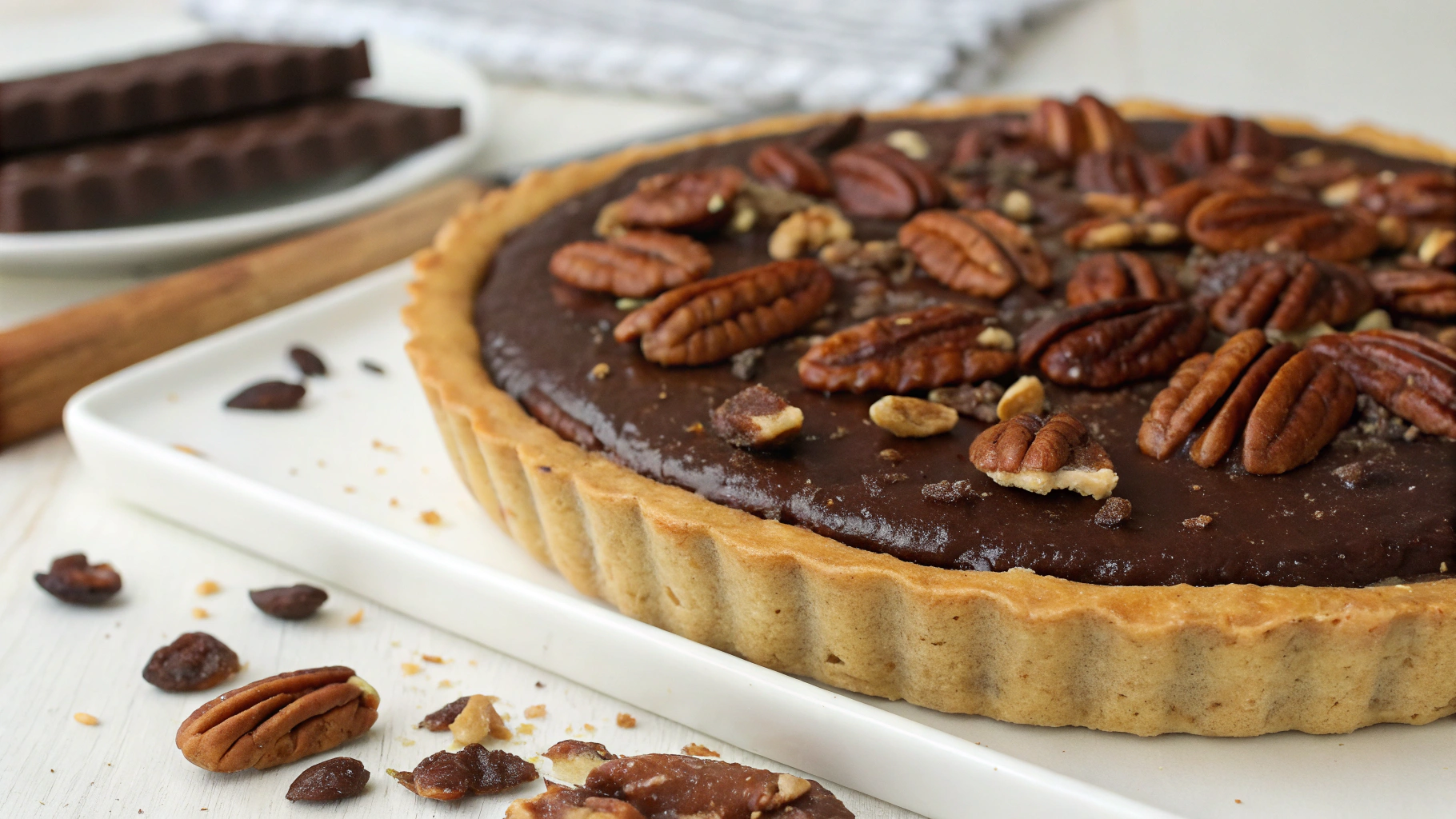 Tarte Facile au Chocolat, Bourbon et Noix de Pécan - instructions de préparation
