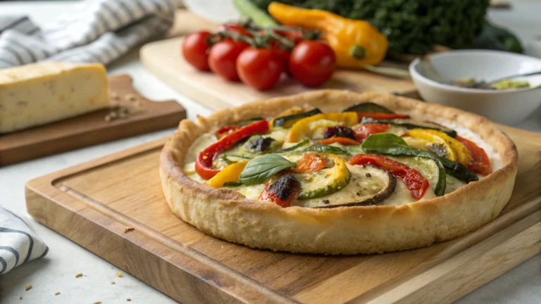 Tarte rustique aux légumes et raclette - recette française