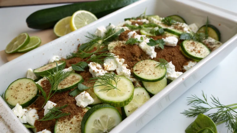 Tiramisu Salé aux Courgettes, Feta, Citron Vert & Aneth - recette française