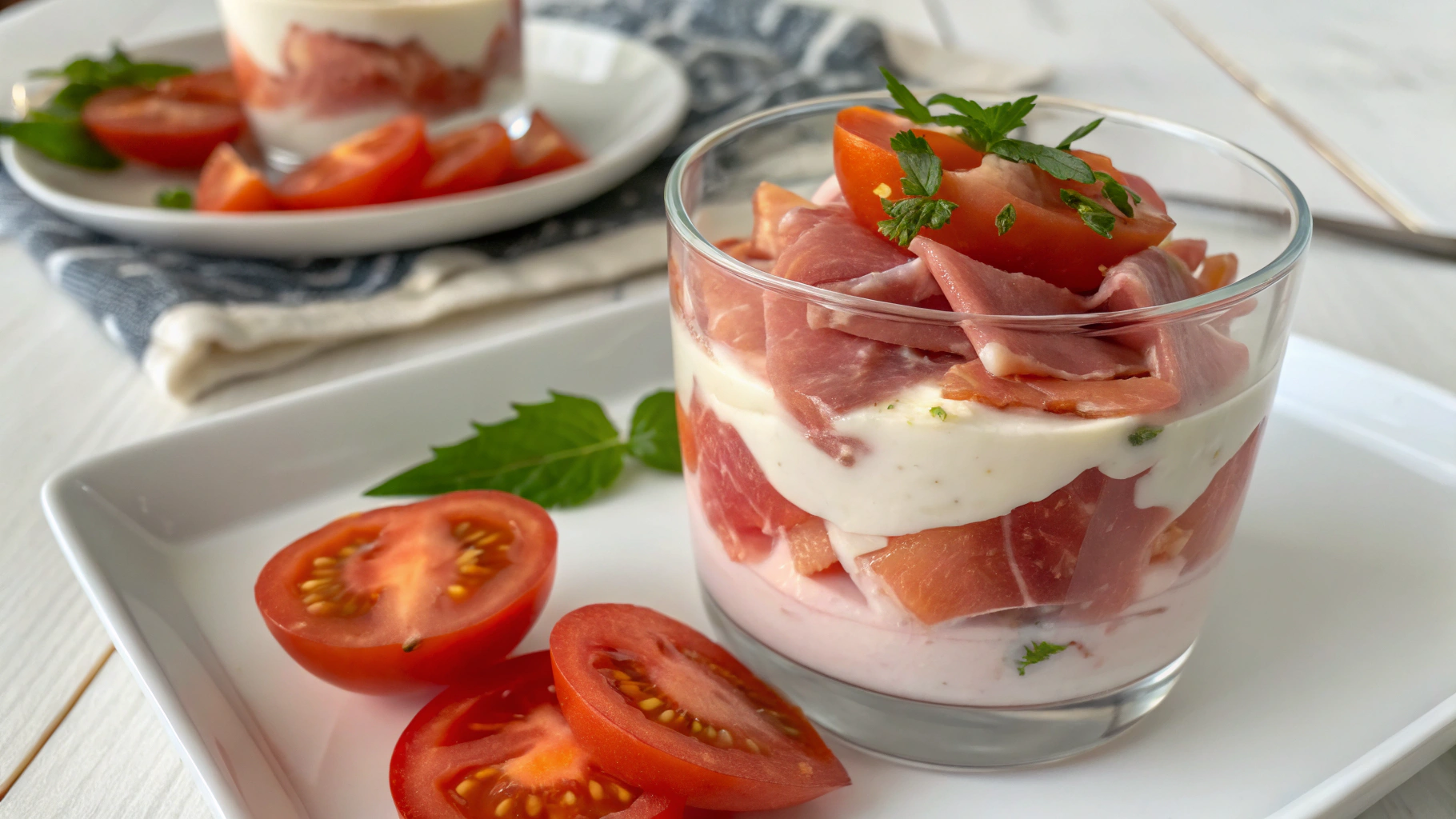 Tomate Jambon Crème en Verrine - instructions de préparation