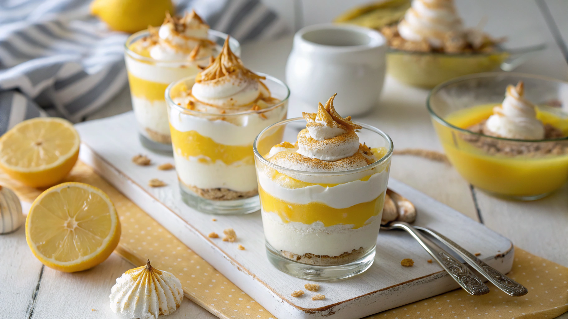 Verrines Citron & Meringue Croquante - instructions de préparation