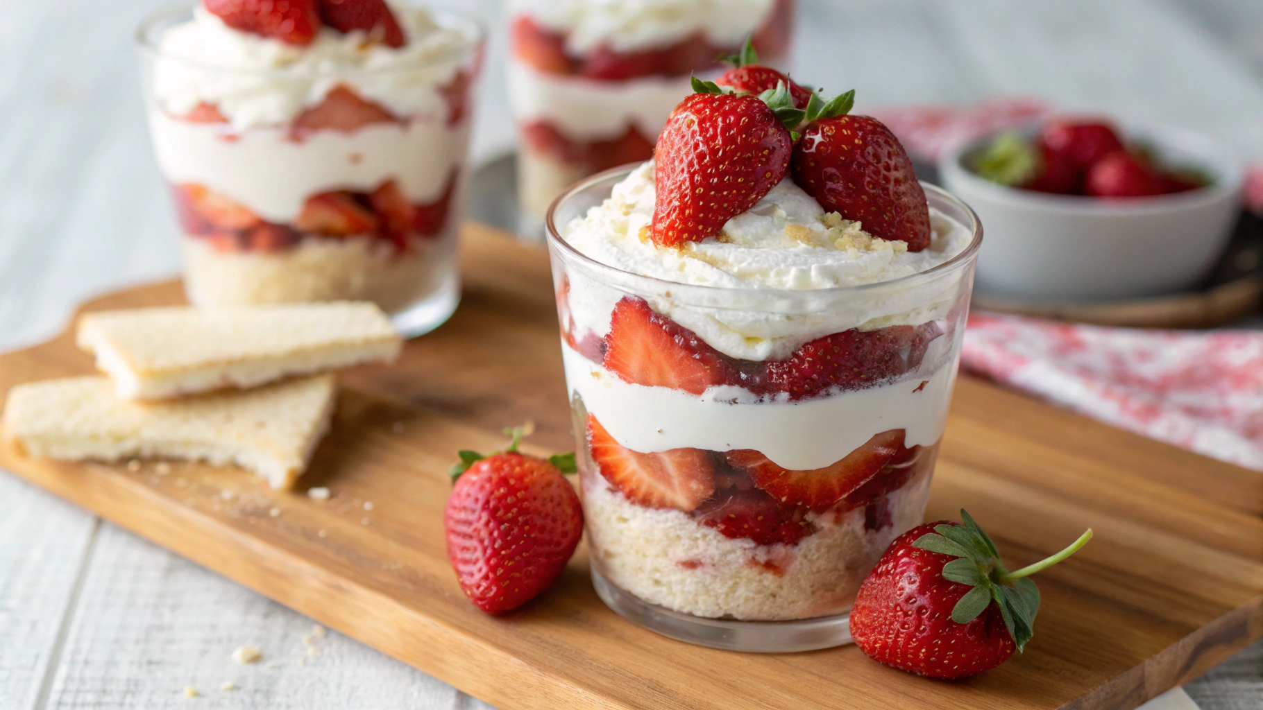 Verrines gourmandes fraise et chantilly - recette française