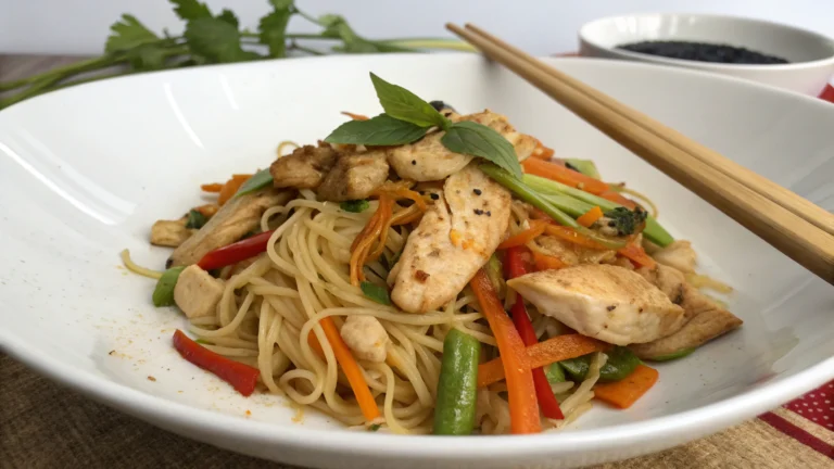 Wok de Poulet aux Nouilles et Légumes - recette française