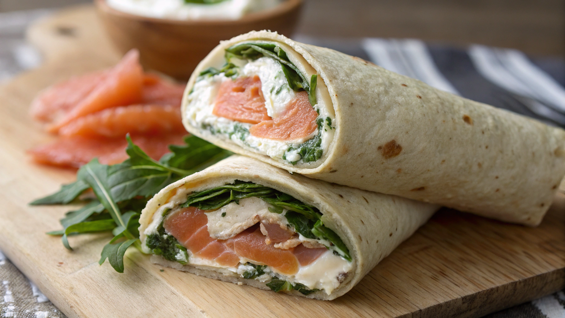 Wraps Fraîcheur au Saumon Fumé & Fromage à Tartiner - recette française