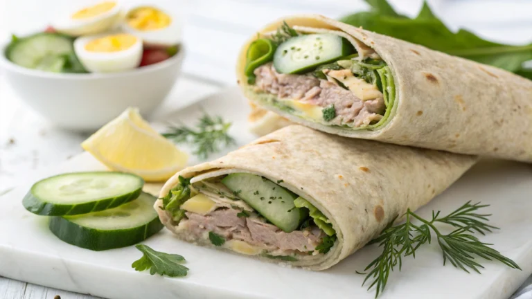 Wraps fraîcheur au thon, œuf et concombre - recette française