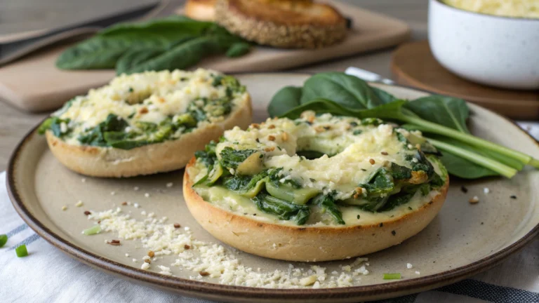 Bagels Gratinés aux Épinards et Artichauts - recette française