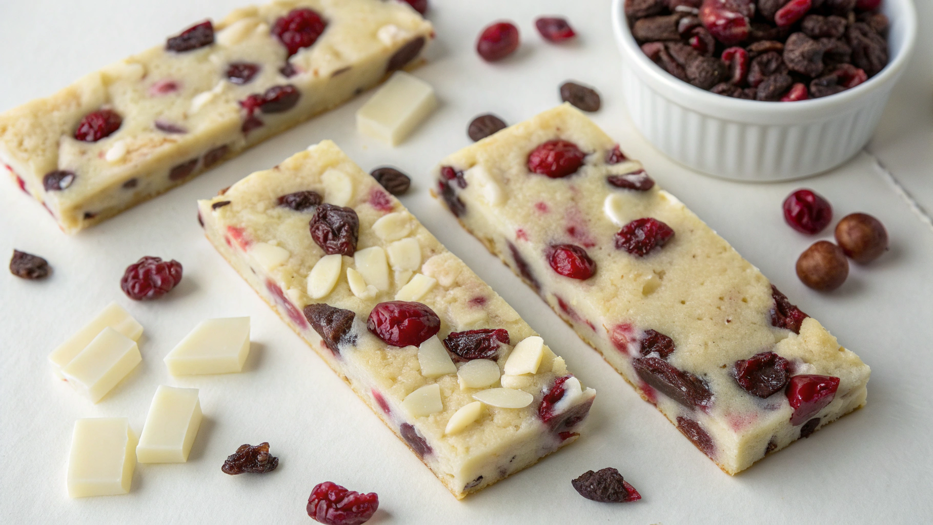 Barres Magiques aux Canneberges et Chocolat Blanc - recette française