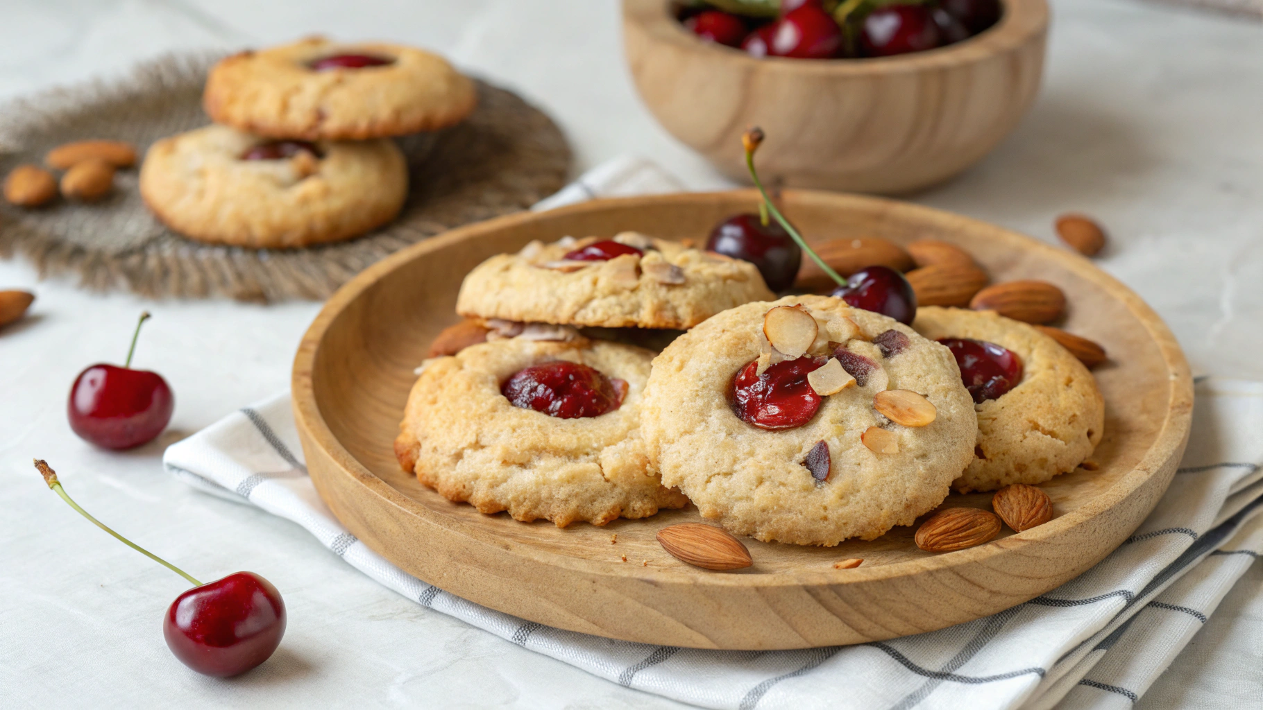 Biscuits aux cerises et aux amandes - recette française