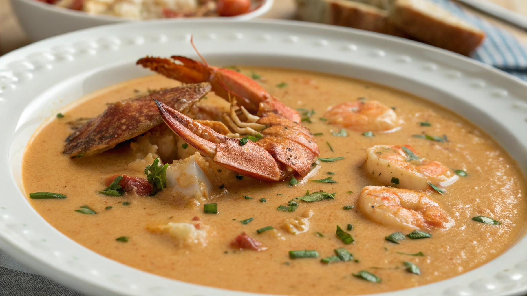 Bisque de Fruits de Mer au Crabe et aux Crevettes - recette française