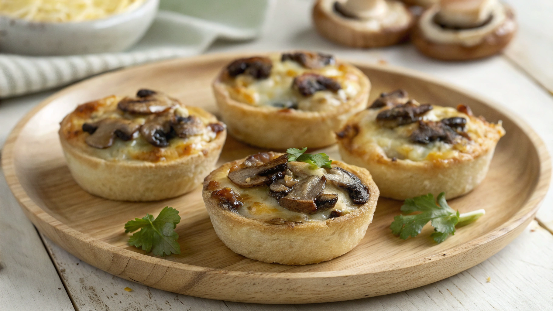 Bouchées croustillantes aux champignons gratinés - recette française