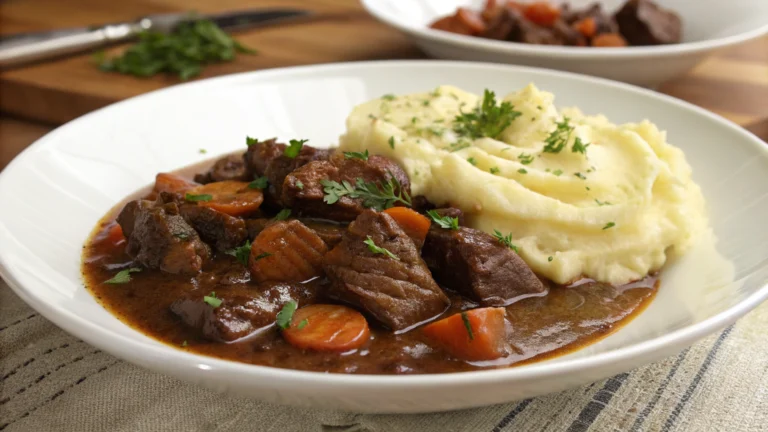 Bœuf Braisé Savoureux avec Purée Maison - recette française