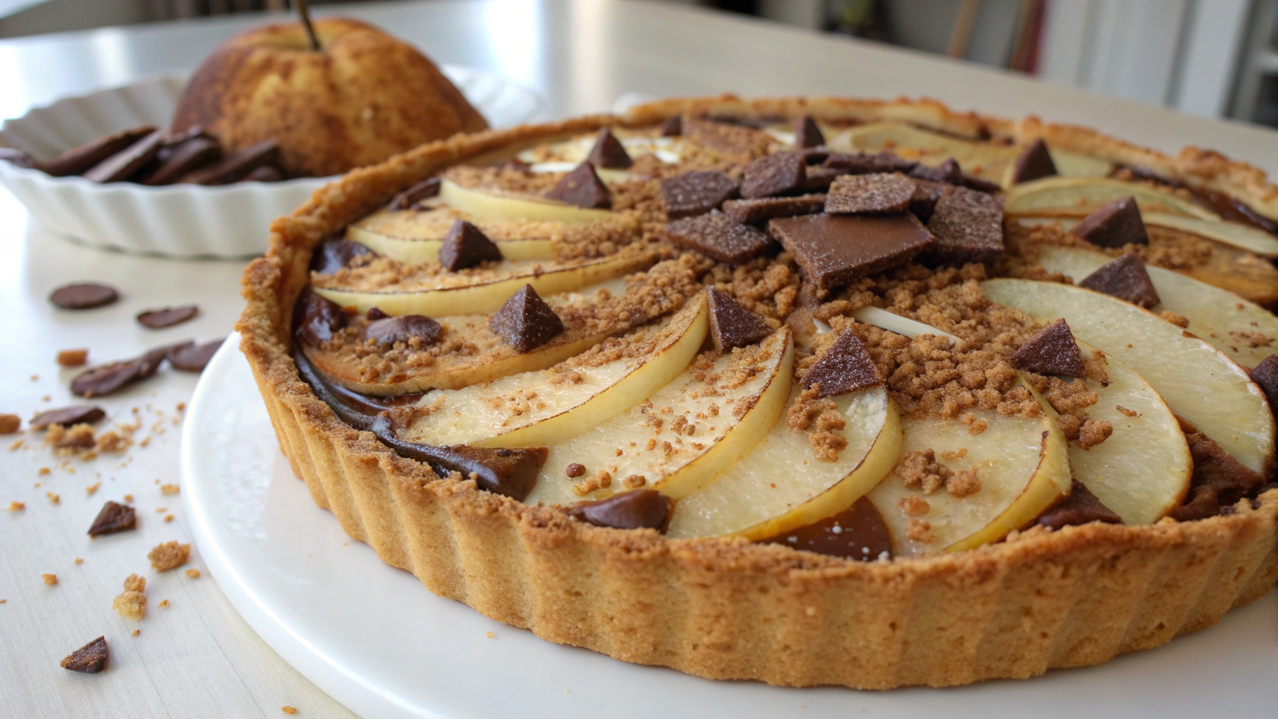 Cake Croustillant aux Poires, Spéculoos et Chocolat - recette française