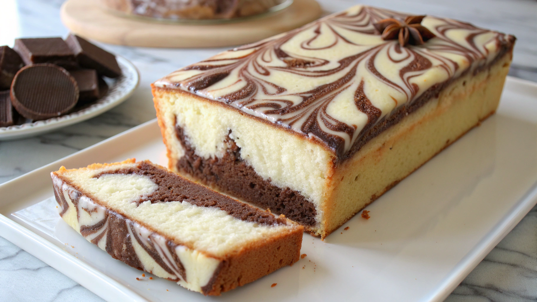Cake Léger Marbré Choco-Vanille - recette française