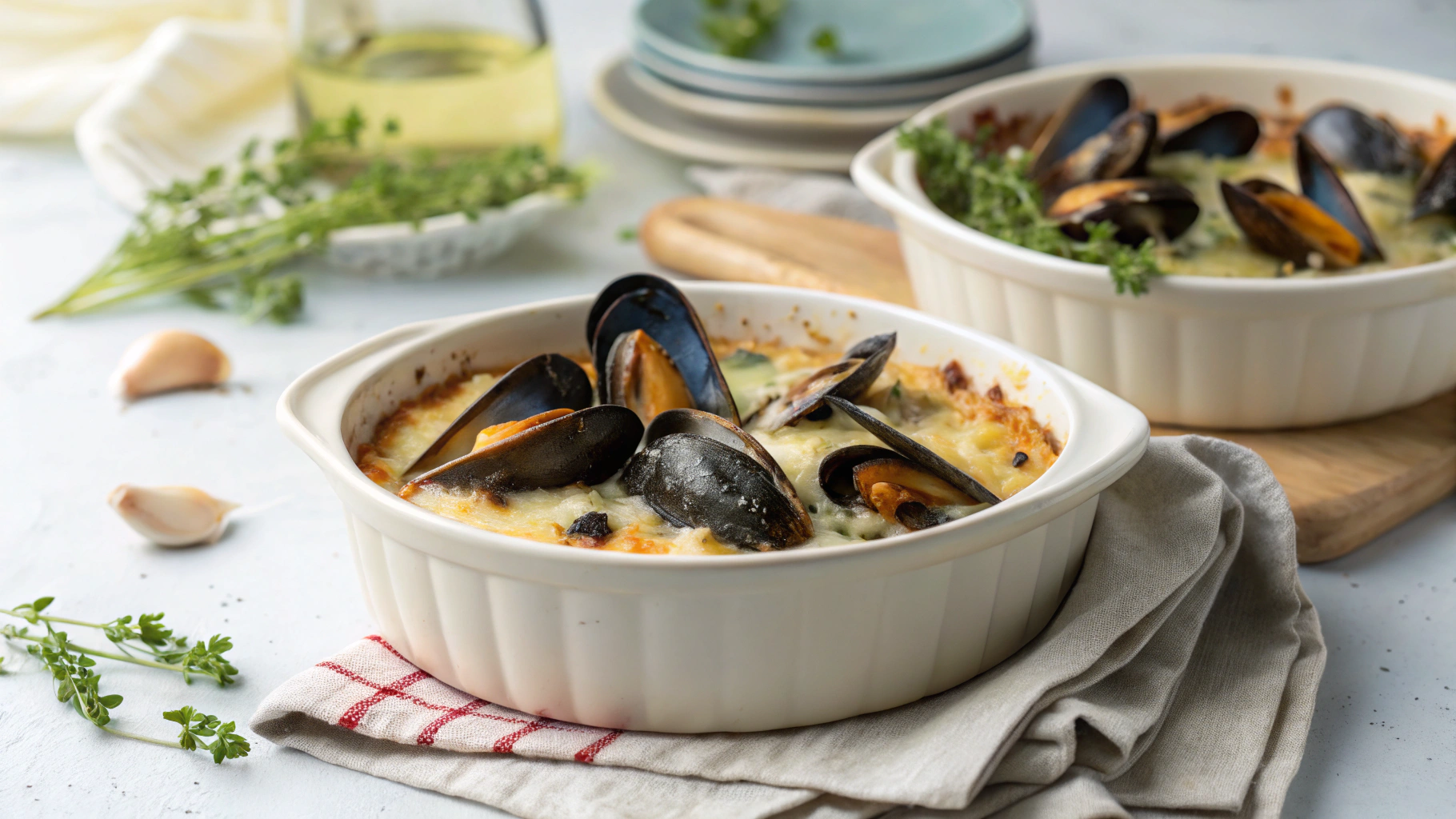 Cassolettes de Moules Gratinées - recette française