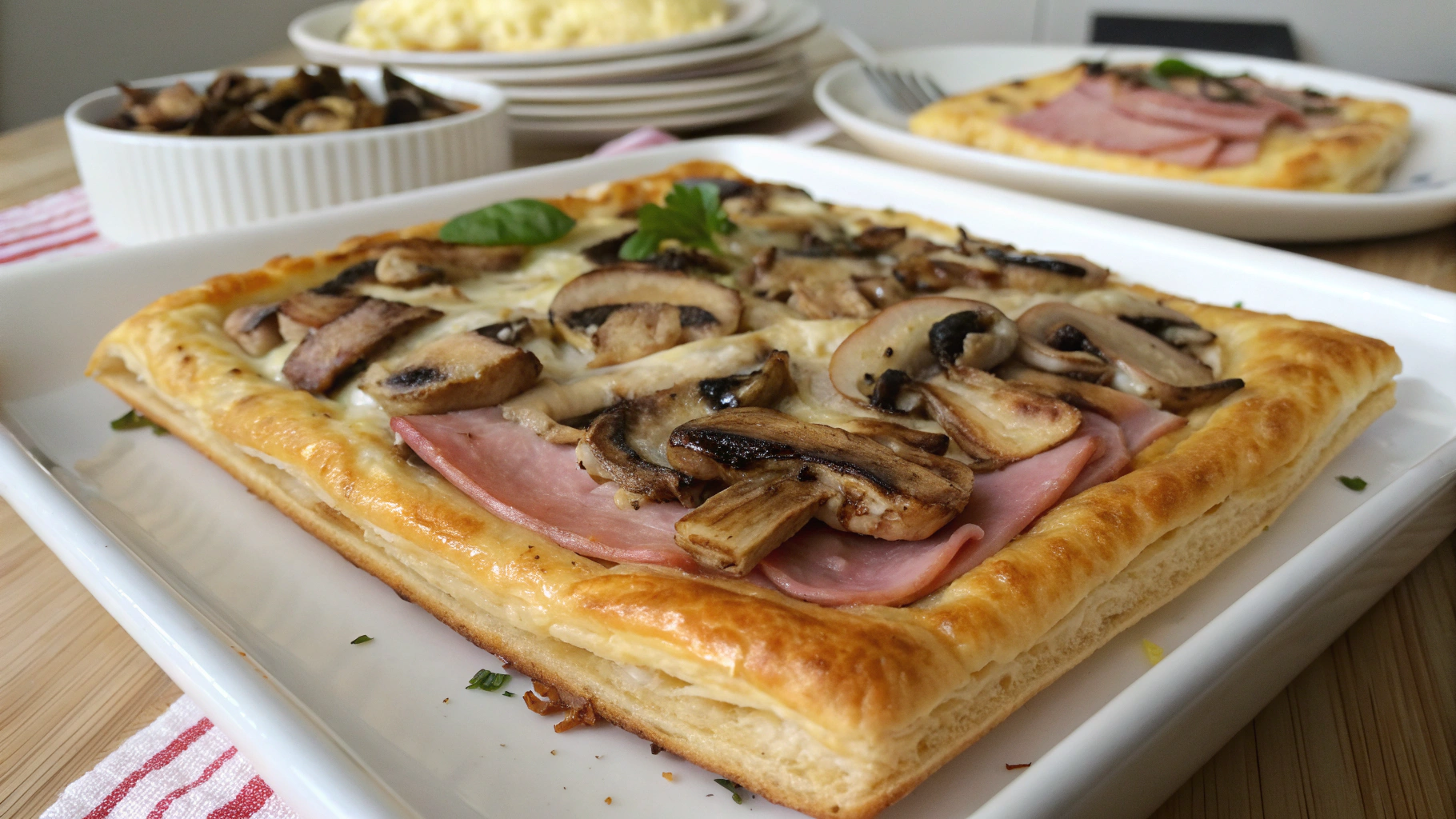 Feuilletés Savoureux aux Champignons et Jambon - recette française