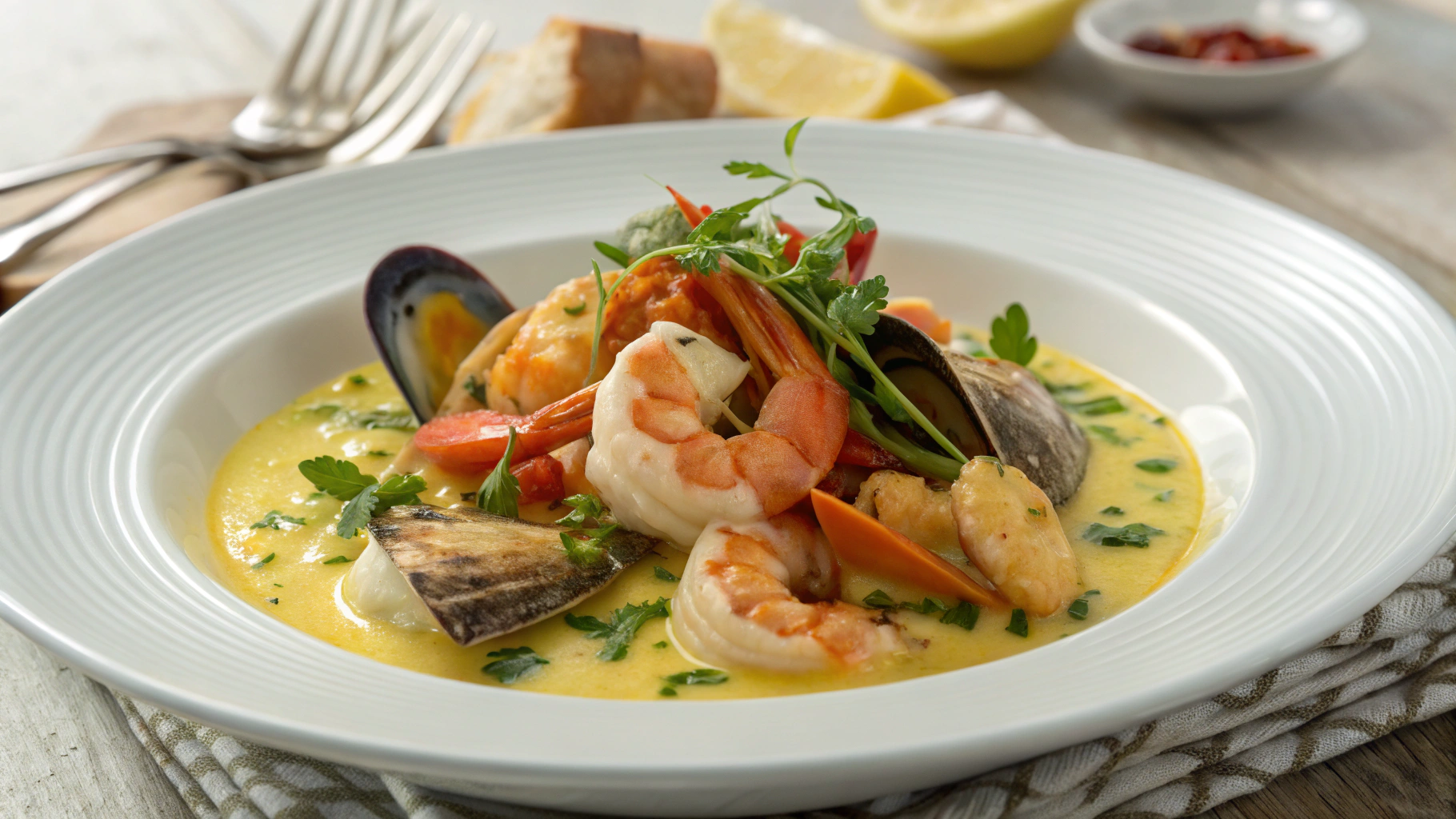 Fricassée de Fruits de Mer à la Crème de Safran - recette française