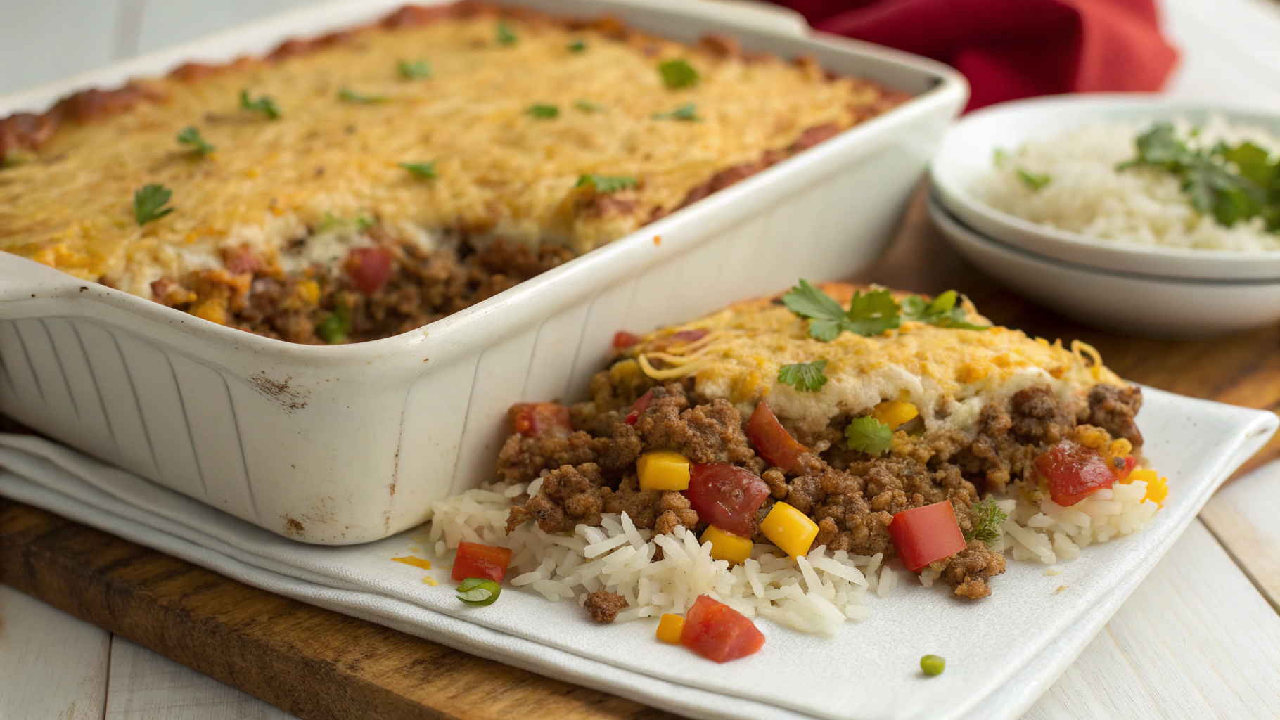 Gratin Mexicain de Riz à la Viande Hachée - recette française