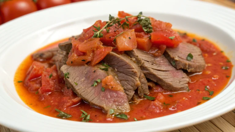 Langue de Bœuf Sauce Tomate Pimentée - recette française