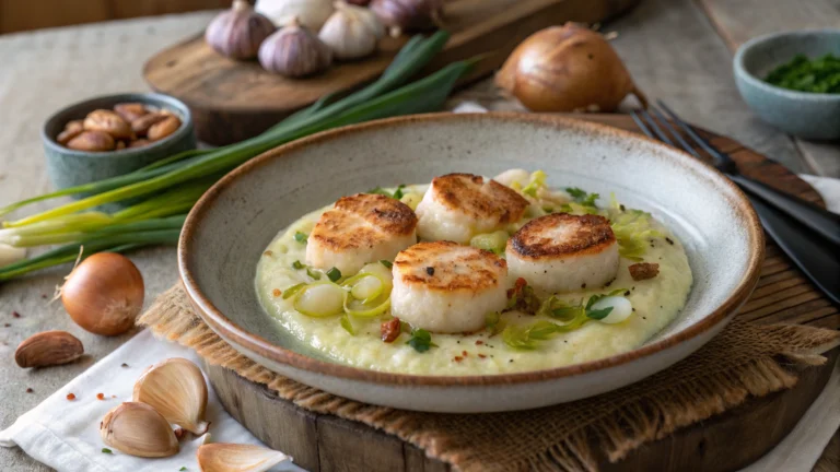 Noix de Saint-Jacques et Fondue de Poireaux - recette française