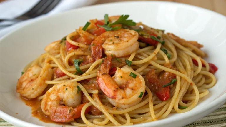 Pâtes Créoles aux Crevettes Épicées - recette française