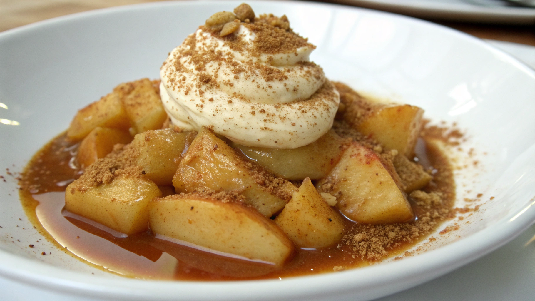 Pommes fondantes au caramel et mousse légère aux spéculoos - recette française