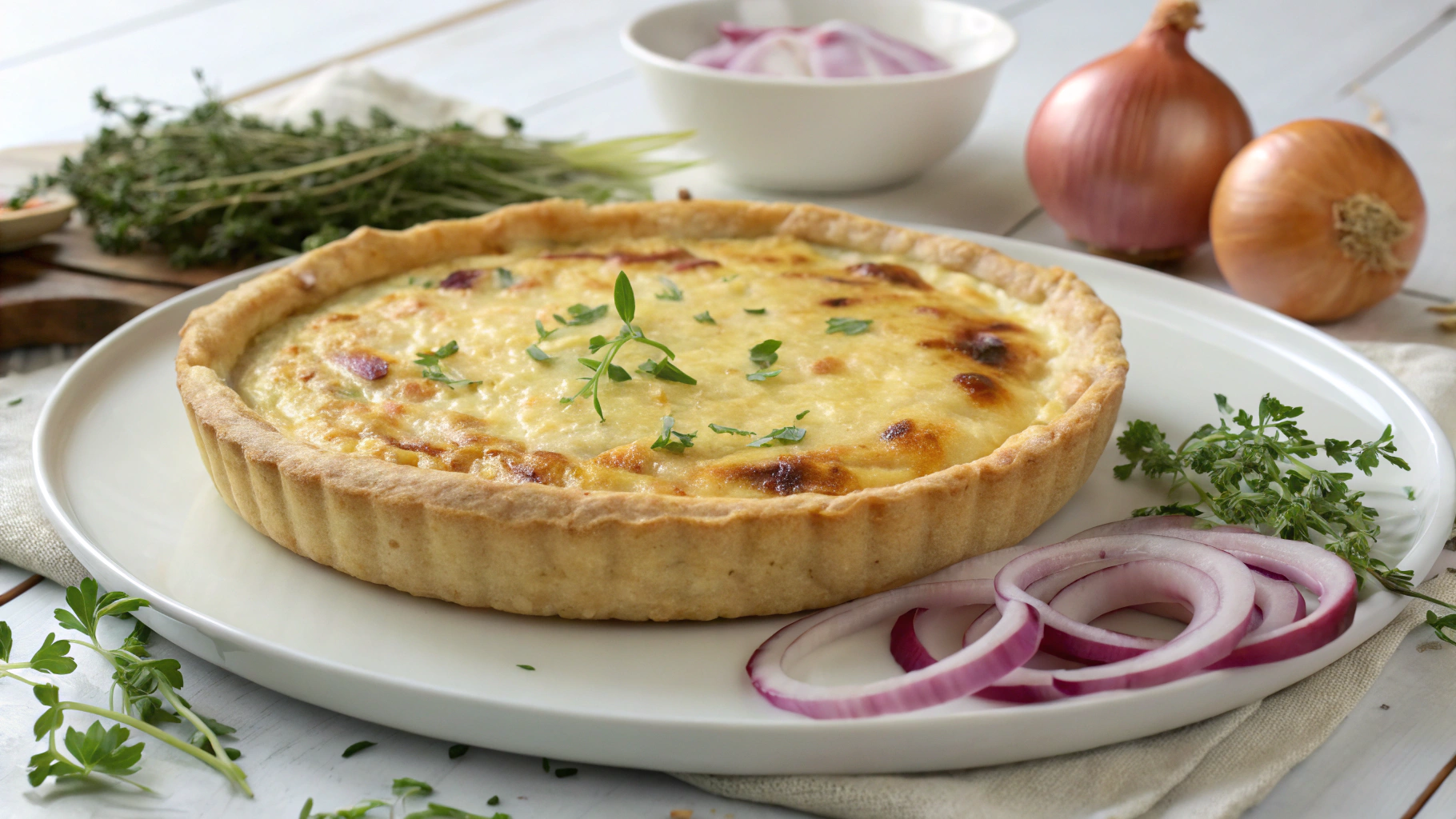 Quiche Fondante aux Oignons et au Fromage - recette française