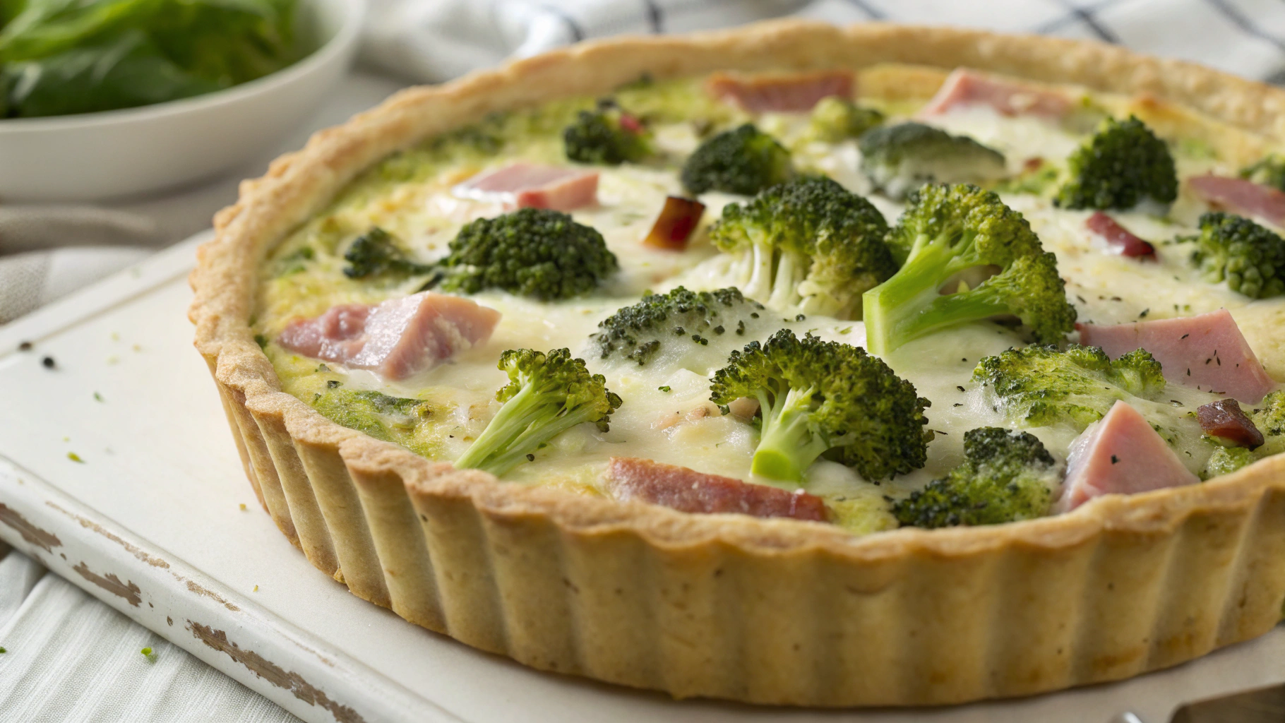 Quiche Gourmande au Brocoli, Jambon et Chèvre - recette française