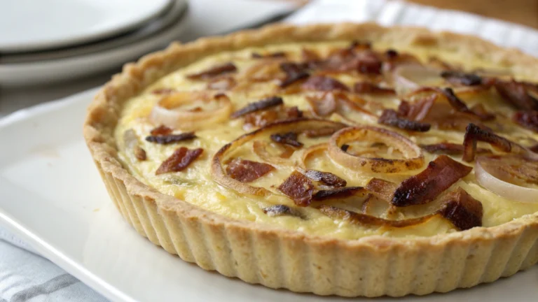 Quiche Gourmande aux Oignons et Lardons Fumés - recette française