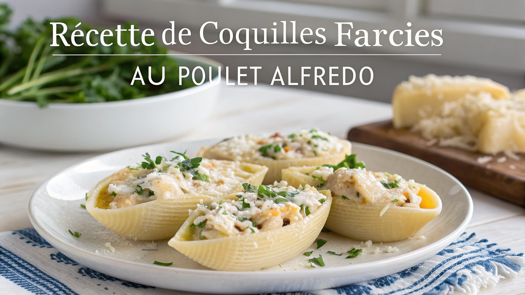 Recette de Coquilles Farcies au Poulet Alfredo - recette française