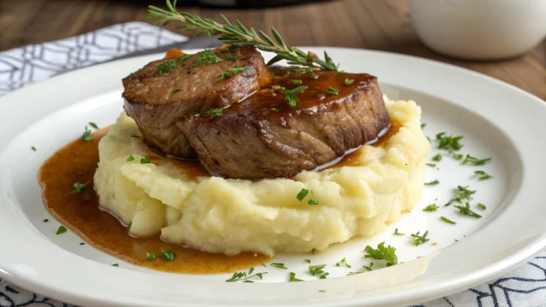 Rôti Tendre et Purée de Pommes de Terre Crémeuse - recette française