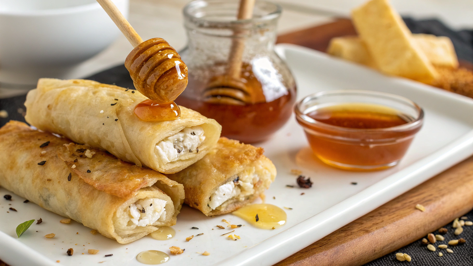 Roulés de Feta Croustillants au Miel Épicé - recette française